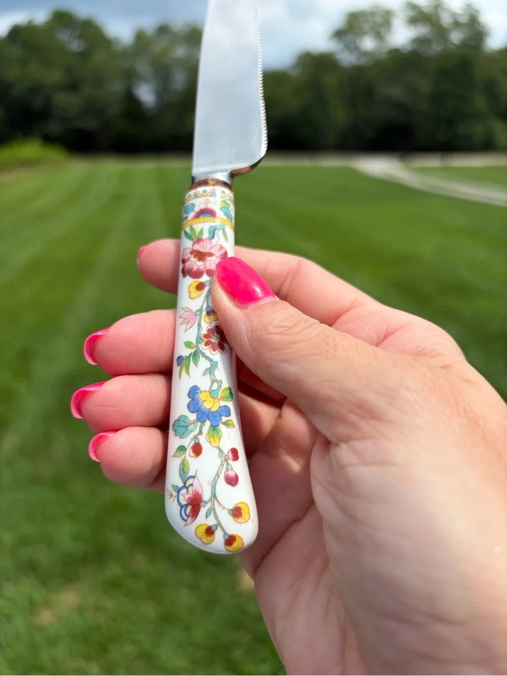 Coalport Cutlass KNIFE Fine Bone China Handle Floral - Sheffield Cutlery England